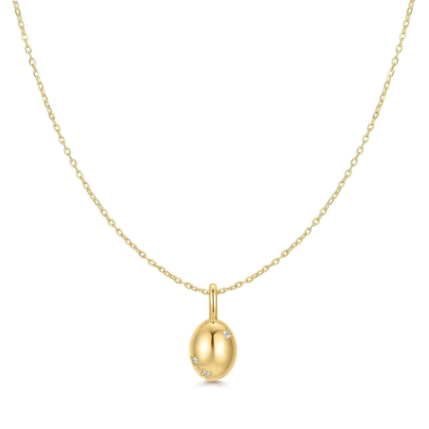  Lady Cozy - Zilver / 14kt GP - Zirkonia - 48cm